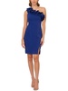womens metallic ruffle midi sheath dress