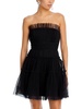 womens strapless tulle mini dress