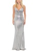 womens metallic maxi evening dress