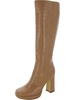 freda womens faux leather embossed knee-high boots