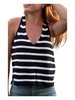 striped deidra sweater tank top in black and white