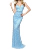 beaded prom dress in light blue