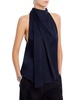 womens button neck sleeveless blouse