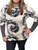 swirl hoodie in navy/white