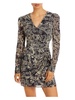 womens floral v neck mini dress