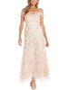 womens applique long evening dress