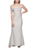 womens metallic one shoulder evening dress