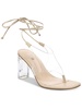 bimini womens vinyl lucite heel lace-up heels