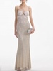 rhinestone maxi dress in cream