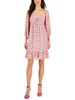 petites womens metallic mini fit & flare dress