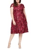 plus womens sequined lace midi dress