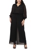 plus womens chiffon wide leg jumpsuit