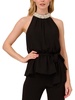 womens jeweled gathered halter top