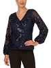 womens floral sequined blouse