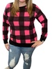 fleece sweater in pink/black