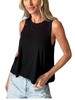 split back tank top in black