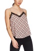 womens glen plaid lace trim camisole top