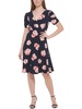 womens floral print polyester fit & flare dress