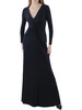 womens v neck long evening dress