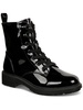 terissa womens patent combat & lace-up boots