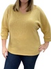 3/4 sleeve dolman sparkly sweater in mustard