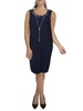 plus womens contrast trim polyester sheath dress