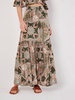 boho paisley tiered skirt in multi
