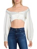 mavis womens button-down gathered crop top