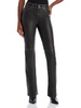 womens faux leather 2 front pocket high-waisted pants