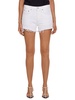womens mid-rise frayed hem denim shorts