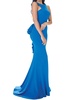 high front low back with ruffles dress in teal blue