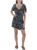 womens button front short sleeve romper
