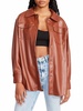brooklyn vegan leather shacket in cognac