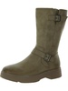 vip womens faux leather mid-calf motorcycle boots