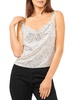 womens sequin cropped tank top