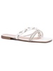 womens embellished faux leather slide sandals