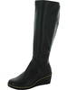 binocular womens double zipper tall knee-high boots