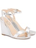 demi womens leather slip on wedge heels