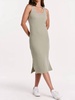 britta sleeveless scoop neck midi dress in sage