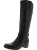 coloradee womens faux leather block heel knee-high boots