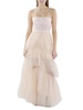 womens tiered illusion evening dress