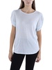 womens crewneck twist sleeve pullover top