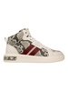 myles 6238392 men's white sheep printed leather sneakers