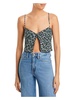 womens lace trim one button front cropped
