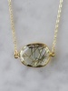 mrs. parker necklace in gold rutilated quartz