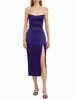 ivy strapless midi dress in blueberry
