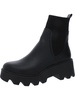 villa womens faux leather block heel mid-calf boots