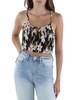 womens floral ribbed tank top