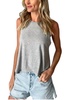 split back tank top in gray