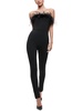 womens feathered trim off-shoulder jumpsuit